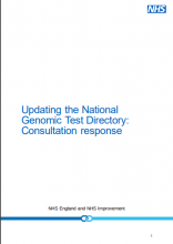 Updating the National Genomic Test Directory: Consultation response
